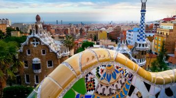 Looking out over Barcelona from Parc Guell